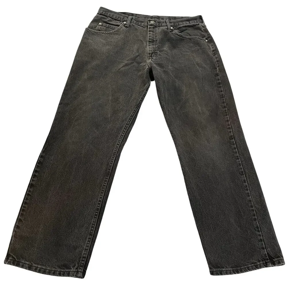 Vintage Y2K Wrangler Faded Black Jeans Mens 36x30 Relaxed Fit Straight Leg